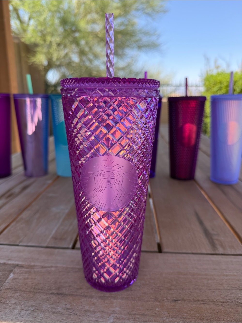 Starbucks Pink Iridescent Studded Tumbler Cold Cup 24oz